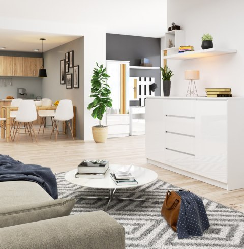 KOMODA K160 2D 4SZ CLP PK BIAŁY POŁYSK