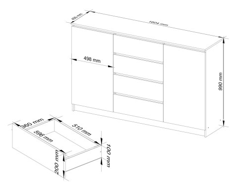 KOMODA K160 2D 4SZ CLP PK OLCHA