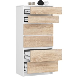 KOMODA K60 6SZ CLP PK BIAŁY / SONOMA