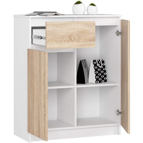 KOMODA K80 2D 1SZ CLP PK BIAŁY / DĄB SONOMA