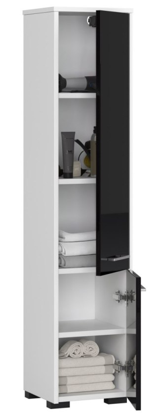 REGAŁ ŁAZIENKA FIN SŁUPEK 30 2D 140cm CZARNY POŁYSK