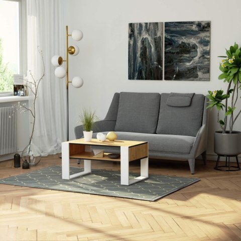 STOLIK KAWOWY DOMI DĄB CRAFT / BIAŁY