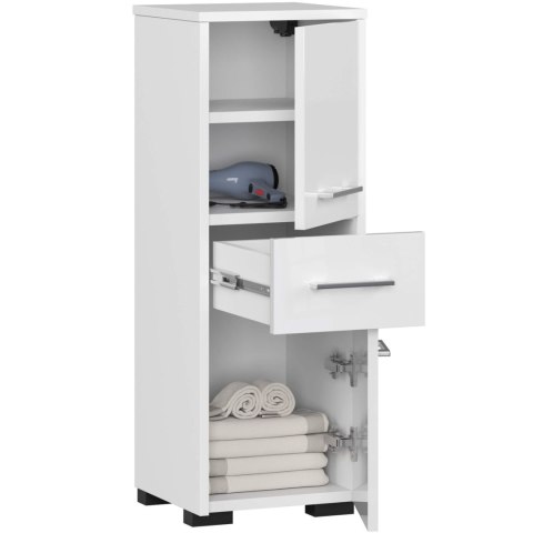 SZAFKA ŁAZIENKA FIN SŁUPEK 30 2D 1SZ 85cm PK BIAŁY POŁYSK