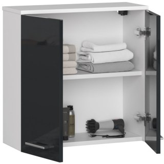 SZAFKA WISZĄCA W 60 cm FIN 2D BIAŁA / GRAFIT POŁYSK