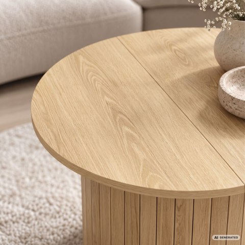 Stolik kawowy okrągły NUBO 60 cm Naturalne Drewno