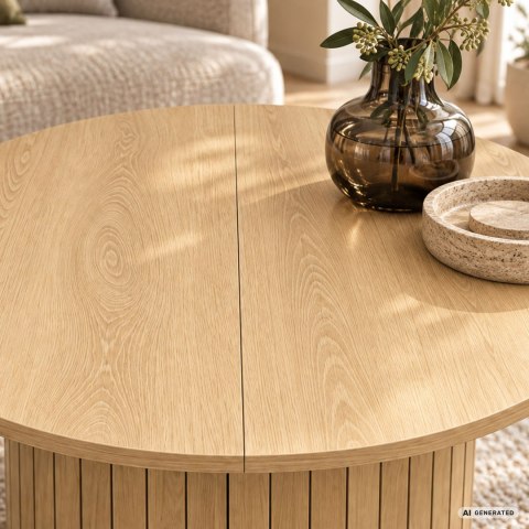 Stolik kawowy okrągły NUBO 80 cm Naturalne Drewno