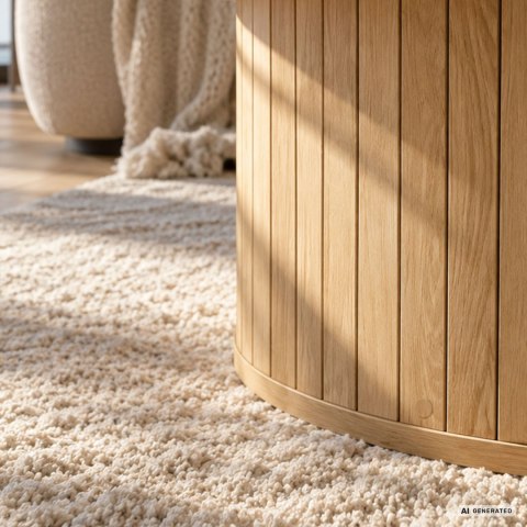 Stolik kawowy okrągły NUBO 80 cm Naturalne Drewno