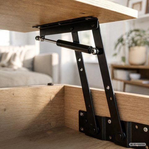 Stolik kawowy z podnoszonym blatem DENVER 92 cm prostokątny z półką Dąb Artisan kaszmirowe nogi