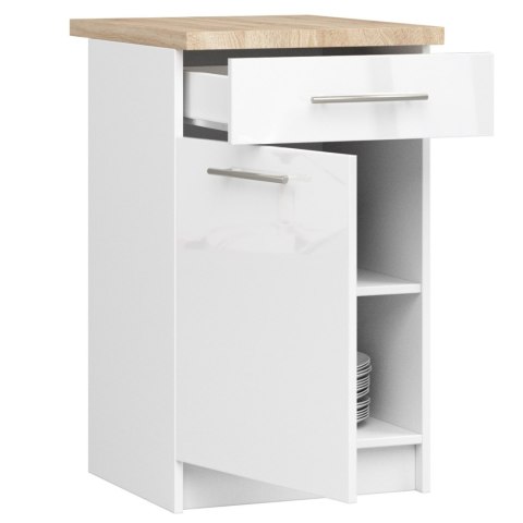 Szafka OLIWIA S50 SZ1 + BLAT BIAŁA / BIAŁY POŁYSK