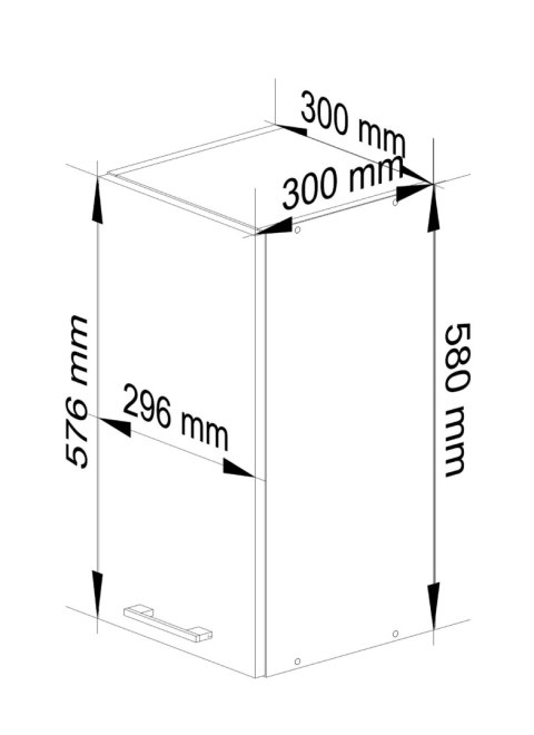 Szafka OLIWIA W30 H580 BIAŁA / BETON