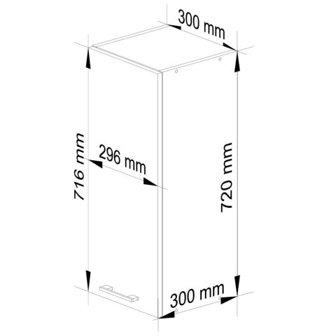 WISZĄCA SZAFKA KUCHENNA OLIWIA W 30cm BIAŁA-CAPPUCCINO POŁYSK H720
