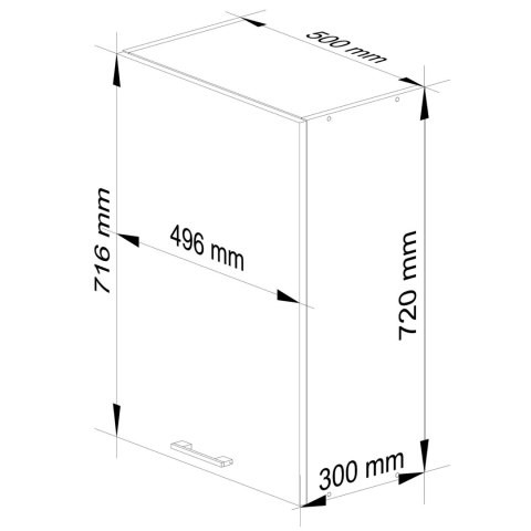 WISZĄCA SZAFKA KUCHENNA OLIWIA W 50cm BIAŁA-CAPPUCCINO POŁYSK H720