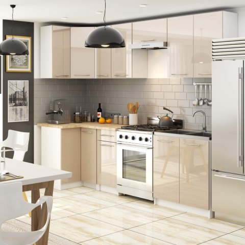 WISZĄCA SZAFKA KUCHENNA OLIWIA W 50cm BIAŁA-CAPPUCCINO POŁYSK H720