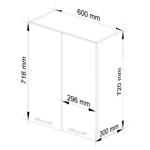 WISZĄCA SZAFKA KUCHENNA OLIWIA W 60cm BIAŁA-CAPPUCCINO POŁYSK H720