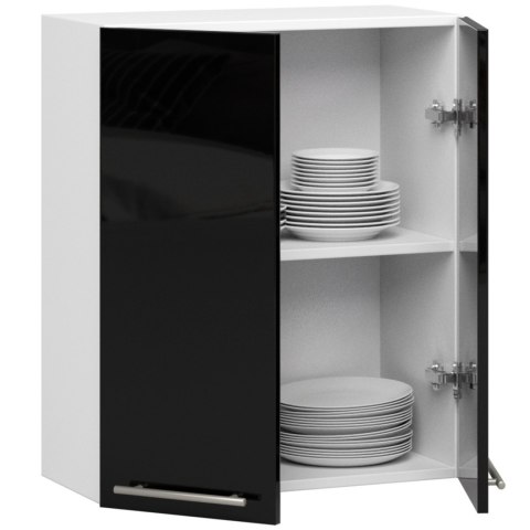 WISZĄCA SZAFKA KUCHENNA OLIWIA W 60cm BIAŁA-CZARNY POŁYSK H720