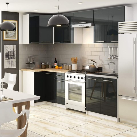 WISZĄCA SZAFKA KUCHENNA OLIWIA W 60cm BIAŁA-GRAFIT POŁYSK H720