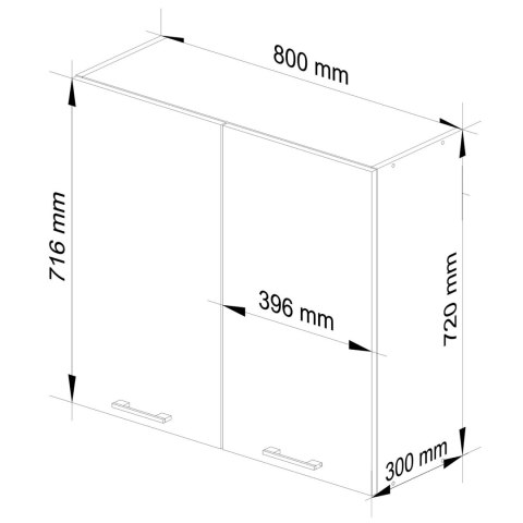 WISZĄCA SZAFKA KUCHENNA OLIWIA W 80cm BIAŁA-CZERWONY POŁYSK H720