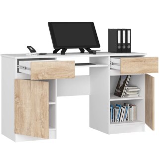 BIURKO CLP A5 2D 2SZ PK BIAŁE / SONOMA