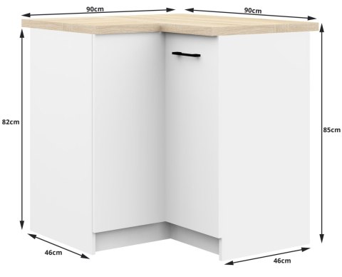 SZAFKA KUCHENNA OLIWIA S 90/90cm BIAŁA