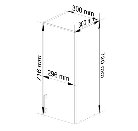 SZAFKA KUCHENNA WISZĄCA W 30cm D1 H720 LIMA
