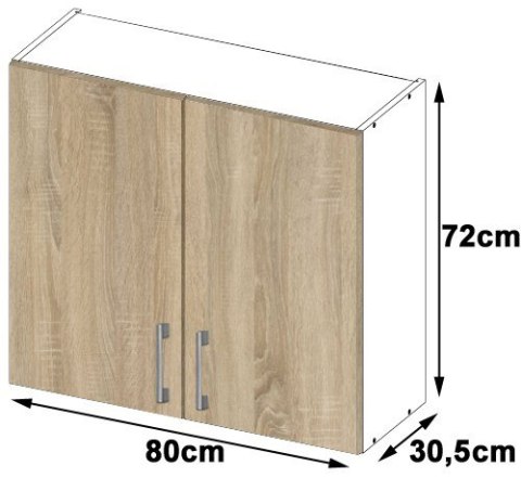 SZAFKA KUCHENNA WISZĄCA W 80cm D2 H720 LIMA