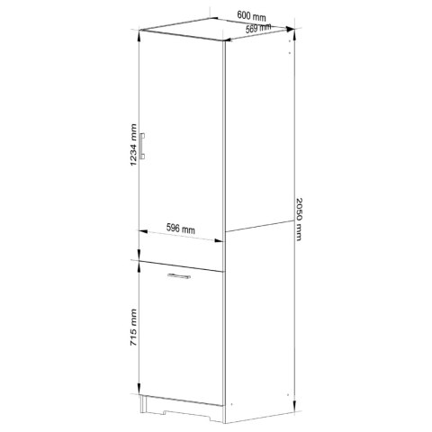 Szafka LIMA S60LO/205 BIAŁY/DĄB SONOMA