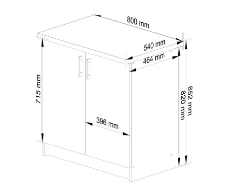 Szafka LIMA S80 + BLAT BIAŁY/DĄB SONOMA