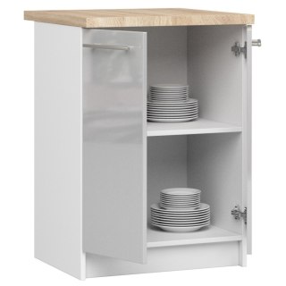 Szafka OLIWIA S60 2D + BLAT BIAŁA / METALIK POŁYSK