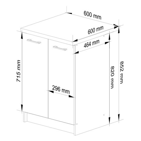 Szafka OLIWIA S60 + BLAT BIAŁA / BETON