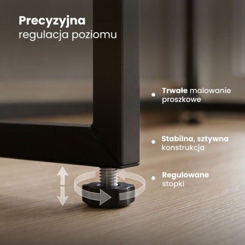 Konsola stolik loftowy ELANO 2 szuflady 80 cm Dąb Sonoma Czarne nogi