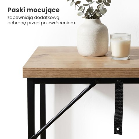 Konsola stolik loftowy ORIGO 90 cm Dąb Artisan Czarne nogi