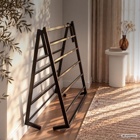 Łóżko Metalowe 90x190 cm Łóżko Gościnne Składane Metalowy Stelaż i Rama Czarne 6 nóżek 10 listew