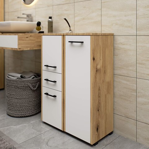 SZAFKA STOJĄCA ŁAZIENKA FIN S30 1D DĄB ARTISAN / BIAŁA