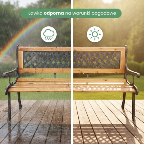 ŁAWKA OGRODOWA MIRT BRĄZOWA / NATURALNE DREWNO