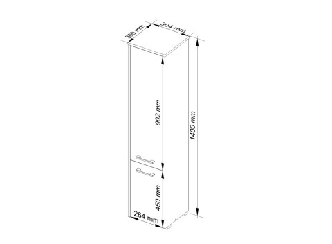 REGAŁ ŁAZIENKA FIN SŁUPEK 30 2D 140cm ARTISAN / BIAŁY