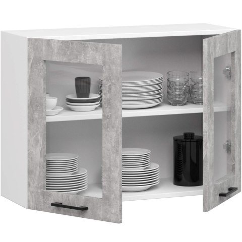 Szafka OLIWIA Witryna W80 H580 BIAŁA / BETON