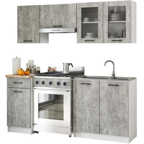 Szafka OLIWIA Witryna W80 H580 BIAŁA / BETON