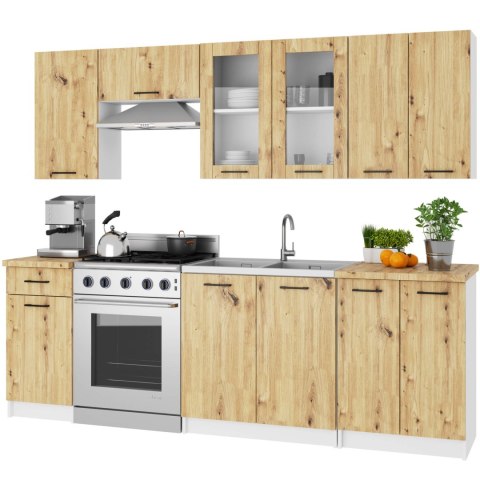 Szafka OLIWIA Witryna W80 H720 BIAŁA / DĄB ARTISAN