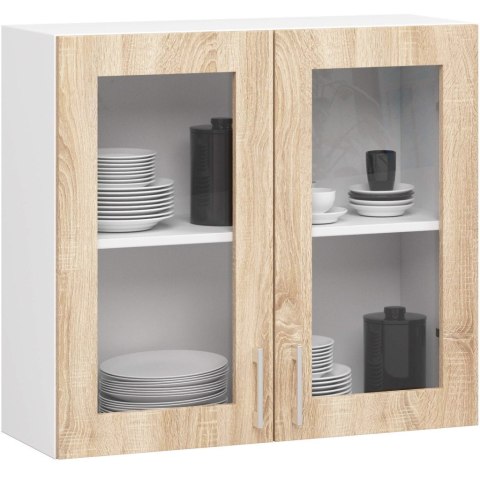 ZESTAW KUCHENNY LIMA Z WITRYNĄ 1.8M H720 BIAŁY / DĄB SONOMA